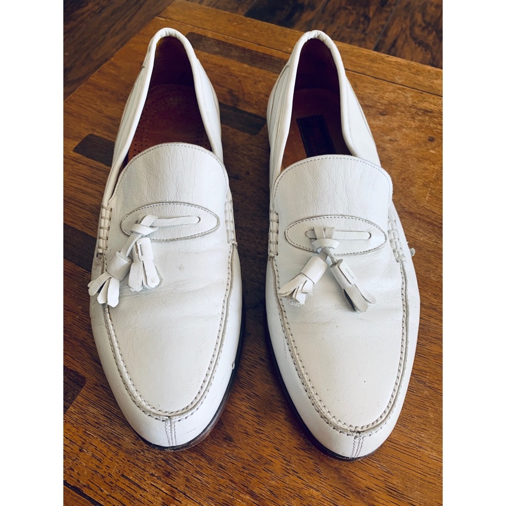 Men’s Charles Jourdan white leather loafers